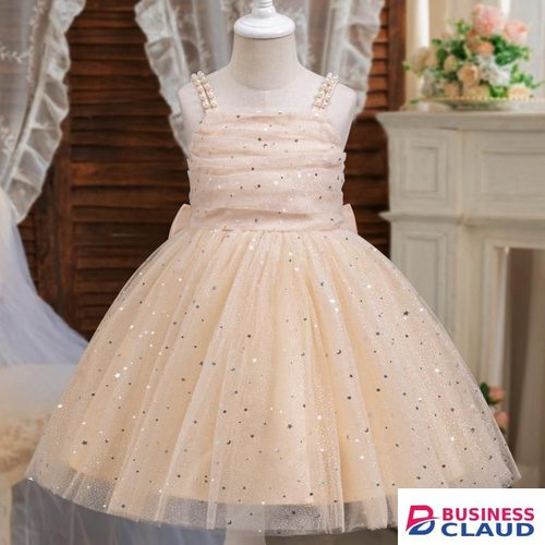 Arsuxeo Birthday Party Princess Dress for Girls Pearls Sling Flower Girl Dress Wedding Sequin Kids Christmas Elegant Formal Prom Gown