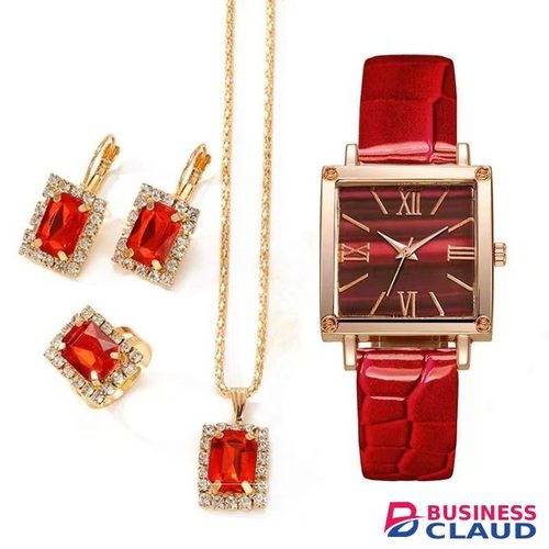 New model for 2026 Ladies Dating Set Gift Simple Watch Bracelet 4-piece Set