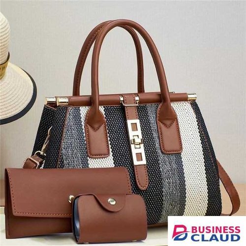 Fashion & Style Fine Textute Multicolored Mediums size 3 in 1 Ladies Handbag Women set