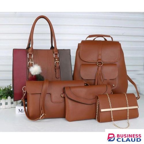9F Fashion Brown 5 in 1 Ladies Set Handbags Women Bags