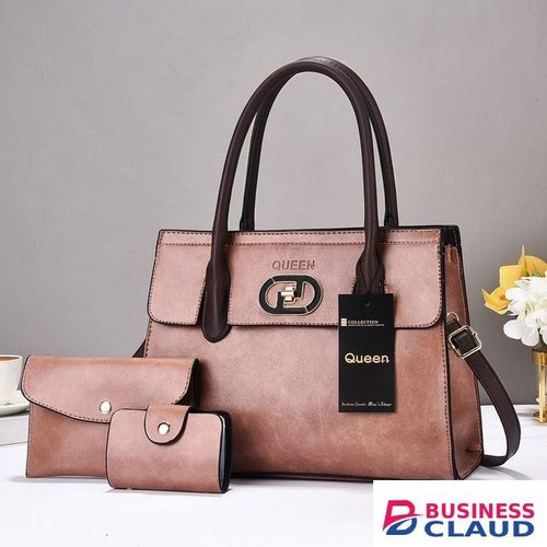 Classy 3 in 1 Guinene Leather Official Handbag Set Bags