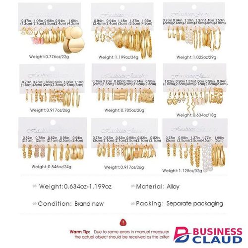5-Pair Gold-Tone Earring Set: Pearl, Butterfly, Knot, Hoop Earrings - Versatile Jewelry for Daily Wear, Dating, Party, All Occasions