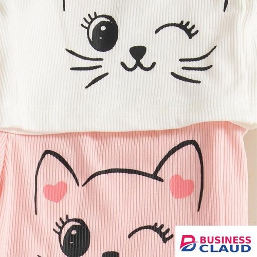 Catpapa Exclusive Perks for Loyal Customers!4-7 Years Girls Cute Cat Print Tight Cycling Shorts Elastic Waist Comfortable Fit for Home Outdoor Sports Daily Wear