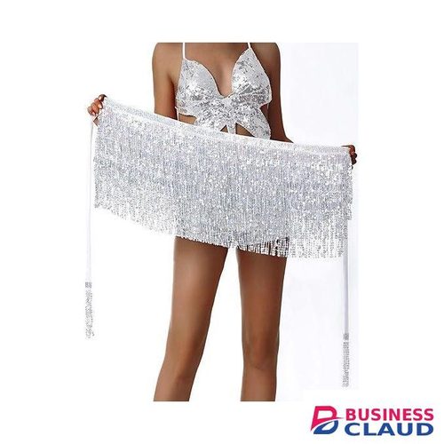 Sequin Skirt Sparkly Skirt Belly Dance Skirt Glitter Skirt Rave Sparkle Skirt Sequin Tassel Skirt Fringe Hip Scarf Women