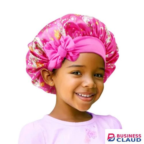 Kids Adjustable Floral Satin Sleeping Bonnet – Soft, Comfortable & Hair-Protective