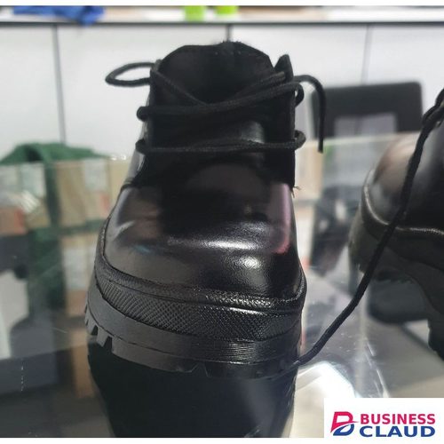 BLACK LEATHER AND RUBBER SCHOOL SHOES