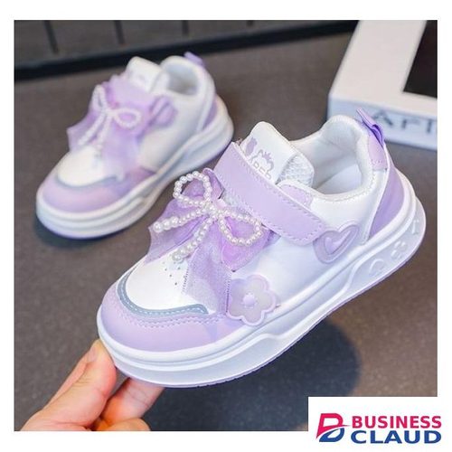 Girl's purple white sneakers