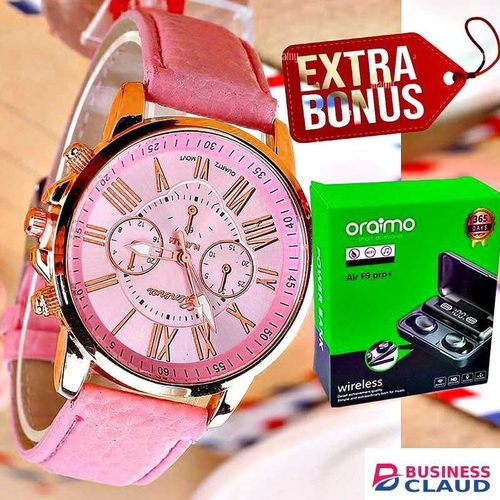 GENEVA Beauty Elegant Ladies Stylish Women’s Wristwatch // Oraimo Earpods