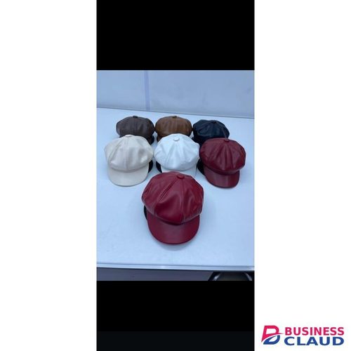 Casual Faux leather newsboy unisex octagonal fashion cap