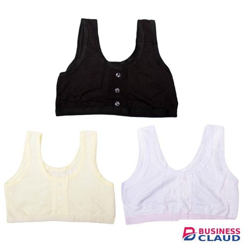 3 pieces Girls Classic Buttoned Boobtops - Assorted