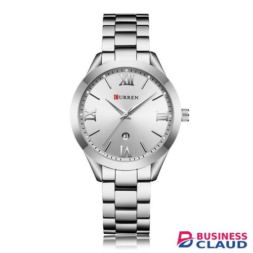 Curren 9007 Women Quartz Movement Watch Auto Date Simple Wrist Watch Silver