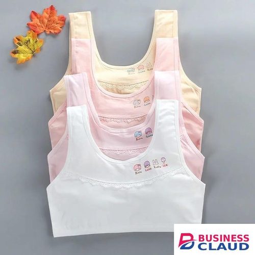3PCs Pure Cotton Boobtop Padded Adolescent Girls Bra Top Bralletes