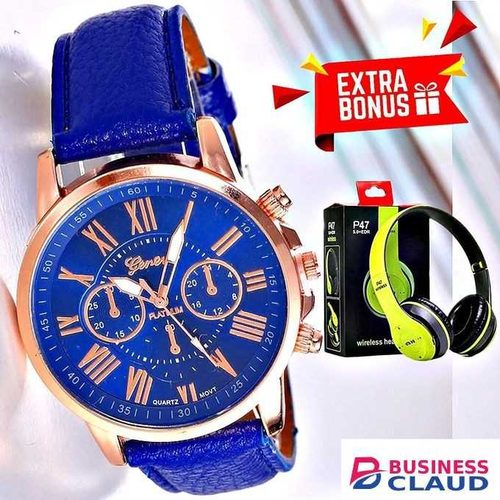 GENEVA Beauty Elegant Ladies Stylish Women’s Wristwatch // P47 Headphone