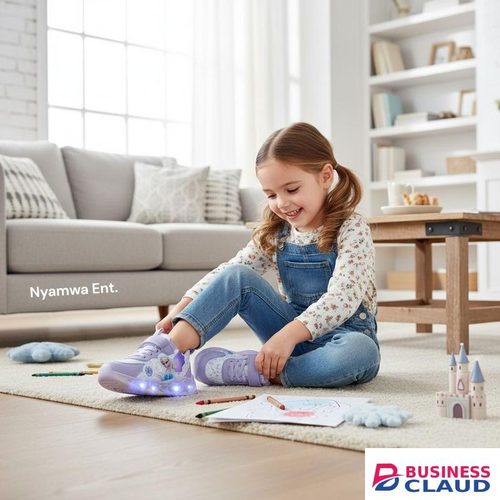 Toddler Sneakers, Disney Frozen Elsa Magical Glow-Light-Up. Elsa Enchanted Wings Purple & white LED Athletic Shoes. Pastel Purple girls sneakers
