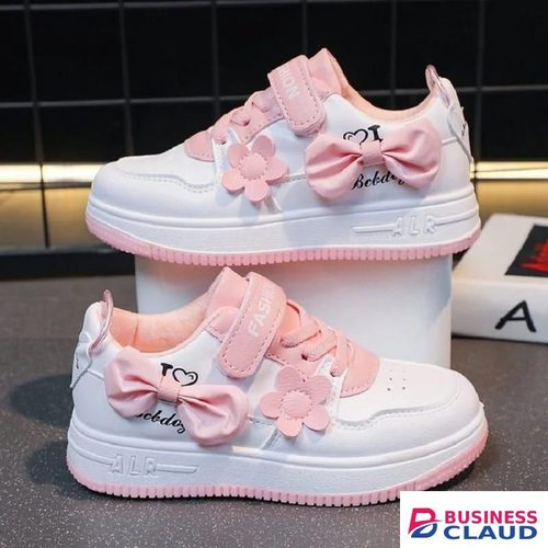 Girls white pink sneakers