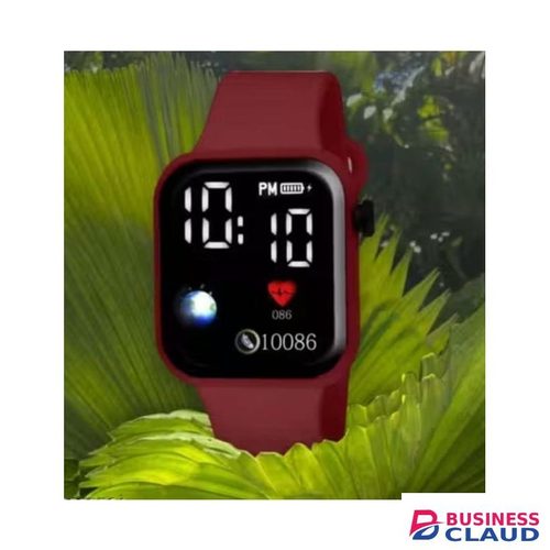Kids' Digital Watch - Shockproof & Waterproof LED Watch for Boys, Girls, made of silicon materia-Red color