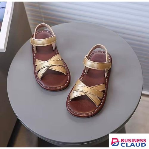 Gold Stylish Criss-cross Girls Sandals