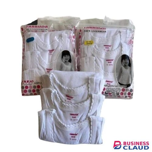 3PCS Kids White Vests For Girls