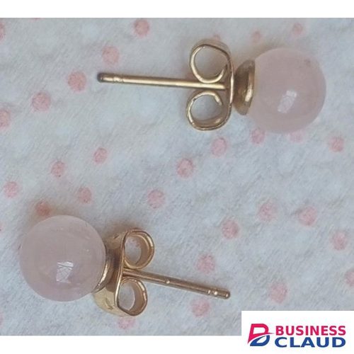 Fashion Classic Rose quartz stone pinning earrings