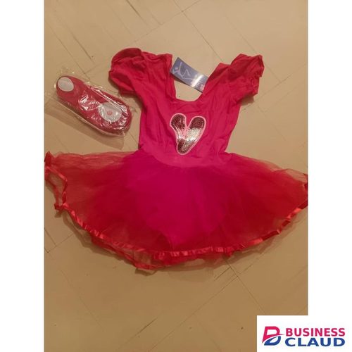 Quality Girls Cotton Ballet Dresse, Red