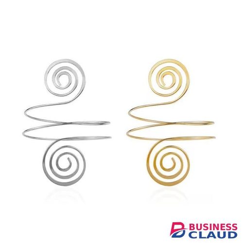 Upper Arm Accessory Metal Coil Swirl Spiral Shape Armband Cuff Simple Arm Bangle Armlet Adjustable for Women Girl