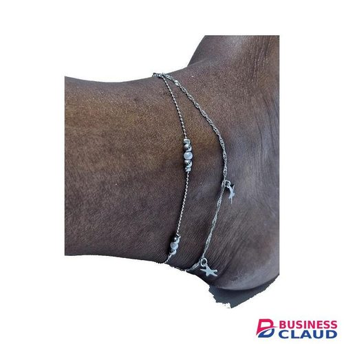 Ladies silver star anklet easy and comfortable to wear