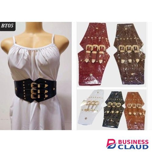 Ladies Wide Waistband Leather Belt-classy