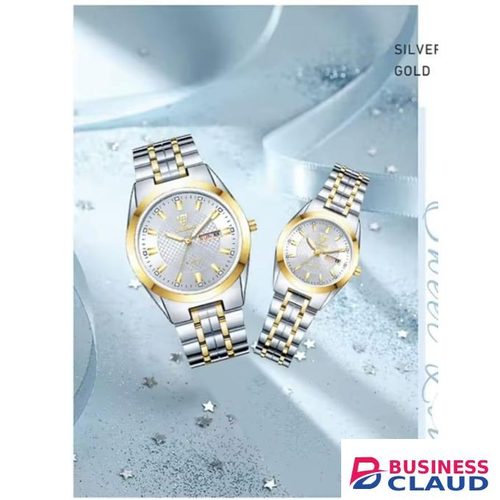 Org Luxury couples watch silver gold