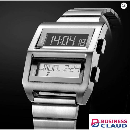 Megir Silver Retro Cyberpunk Electronic Men Watch