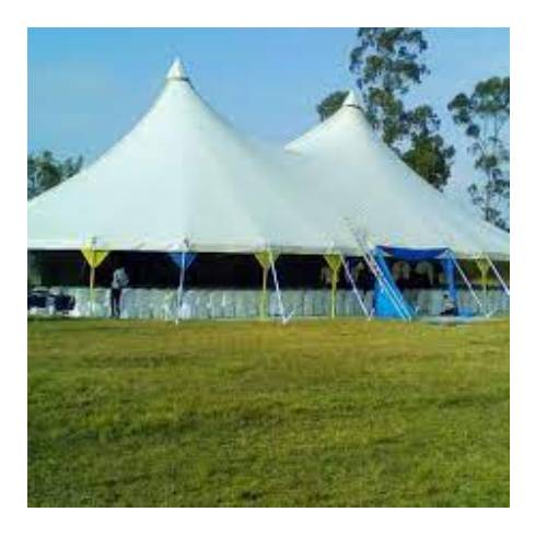 Mega Dome High Peak Church Tent for 300 guests under 400000 
