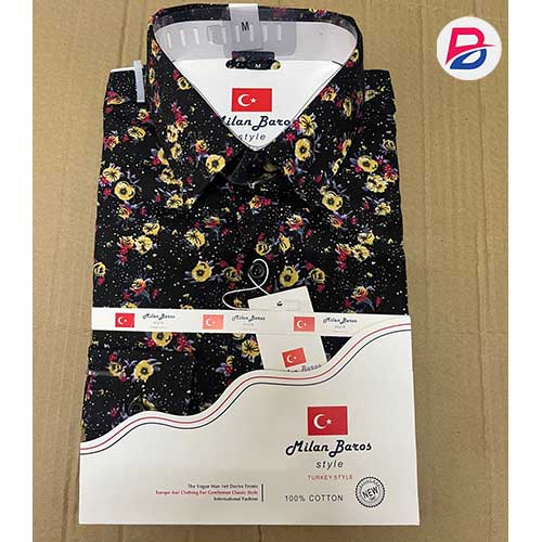 Men Casual Floral Print Contrasting Shirt 3XL
