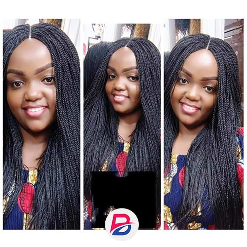 Black twist style wig