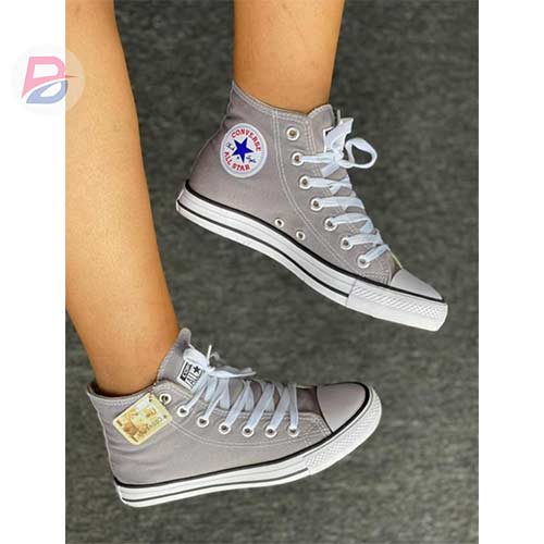 Grey unisex trendy shoe pair