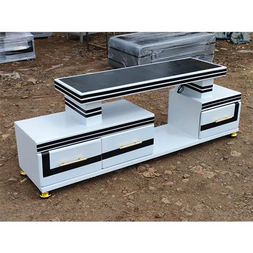 White and black tv stand