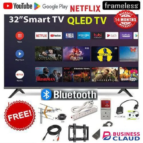 Free VITRON 43" INCH QLED FRAMELESS,BLUETOOTH FULL- HD SMART TV ANDROID TV NETFLIX ,YOUTUBE TELEVISION INBUILT DECODER , BUILT-IN WIFI, APP STORE 1GB-RAM 8GB-ROM 2*USB PORTS,3*HDMI+FREE 4 GIFTS warranty in Upper-hill