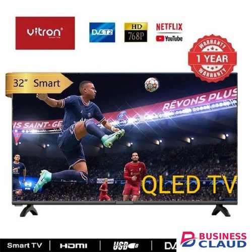 Free VITRON 43" INCH QLED FRAMELESS,BLUETOOTH FULL- HD SMART TV ANDROID TV NETFLIX ,YOUTUBE TELEVISION INBUILT DECODER , BUILT-IN WIFI, APP STORE 1GB-RAM 8GB-ROM 2*USB PORTS,3*HDMI+FREE 4 GIFTS warranty in Upper-hill