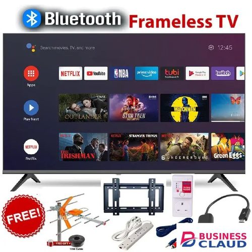 itel TV 32 inches QLED Smart TV, Frameless, Bluetooth, Android14, Wifi, Digital, Netflix, YouTube, Prime, 32" television (1 year warranty SMART TV + 6 FREE GIFTS warranty in Upper-hill