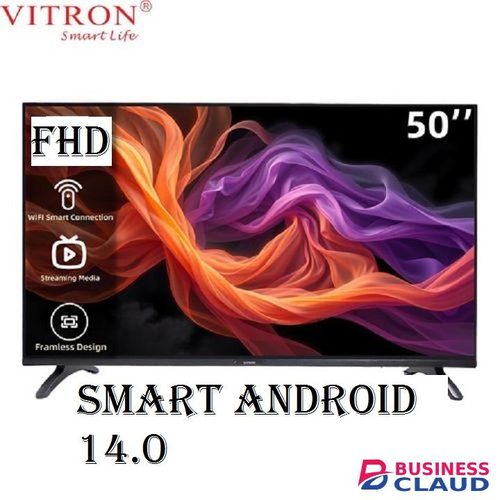 Free VITRON 50" INCH TV HTC5008FS 2K FULL HD TV SMART ANDROID TELEVISION, BLUETOOTH ENABLED, WIFI CONNECITIVITY, INBUILT DECODER , NETFLIX, YOUTUBE, APPSTORE,1.5GBRAM 8GBROM + 4 EXTRA GIFTS warranty in Upper-hill