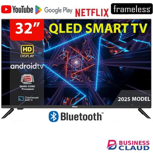 Free VITRON 32" Inch QLED Smart Android 14.0 BLUETOOTH-ENABLED FRAMELESS TV Inbuilt Decoder HDMI,USB,VGA,Netflix,Youtube,Playstore,14 Months Warranty+8 FREE GIFTS Design in Upper-hill