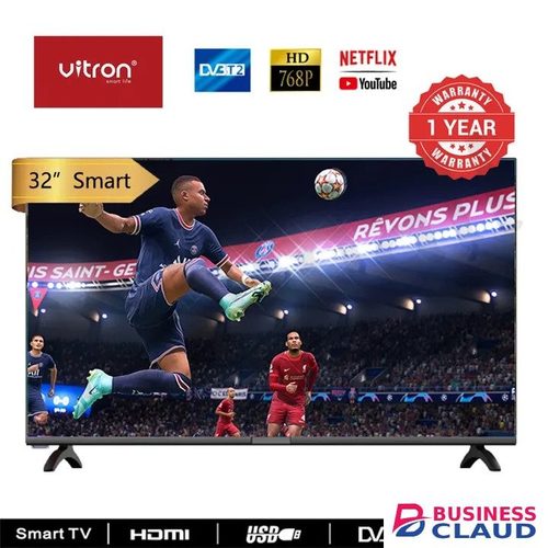 Free VITRON HTC3288QS - 32" Inch ,QLED BLUETOOTH-ENABLED,FRAMELESS Smart Android 11.0 TV Inbuilt WIFI HDMIS,USB,Netflix,Youtube,Playstore Television in Upper-hill