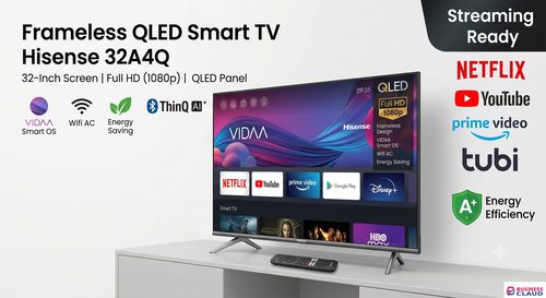 Free Hisense 32 inch Frameless Smart TV Full HD LED VIDAA Wifi AC Netflix/Youtube/Prime Video Energy Saving 32A4Q in Upper-hill