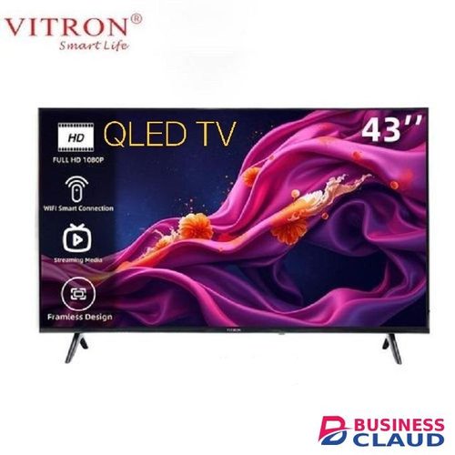 Free VITRON 43" INCH TV QLED HTC4300QFS BLUETOOTH FRAMELESS FHD SMART TV ANDROID TV NETFLIX ,YOUTUBE TELEVISION BUILT-IN WIFI, APP STORE 1GB-RAM 8GB-ROM+3 FREE GIFTS(BRACKET+GUARD+EARPODS+OTG&RCA CABLE) in Upper-hill