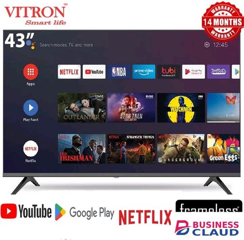 Free Vitron HTC3288QS, 32" SMART ANDROID QLED HD TV,BLUETOOTH ENABLED,WIFI ENABLED,NETFLIX,YOUTUBE, ICAST FRAMELESS SCREEN-BLACK (1 YR WARRANTY)+FREE TV GUARD+BRACKET warranty in Upper-hill