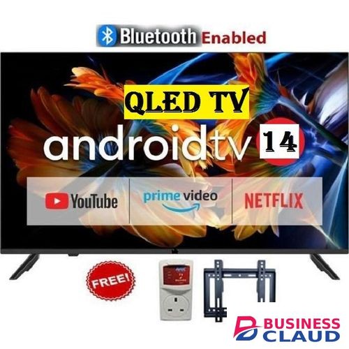 Free Vitron HTC3288QS, 32" SMART ANDROID QLED HD TV,BLUETOOTH ENABLED,WIFI ENABLED,NETFLIX,YOUTUBE, ICAST FRAMELESS SCREEN-BLACK (1 YR WARRANTY)+FREE TV GUARD+BRACKET warranty in Upper-hill