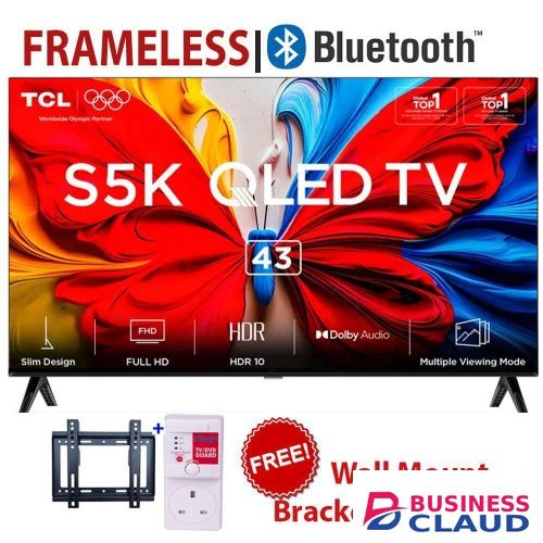 TCL 43 Inch Smart TV 43S5K Dolby Audio Dynamic Color Enhancement QLED PLUS FREE WALL MOUNT AND TV GUARD warranty in Kahawa-wendani