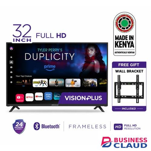 Free Vision Plus VP8832SW 32" Frameless HD Smart TV – Netflix/YouTube/500+ Apps, Inbuilt Decoder DVB-T2/S2, Bluetooth, Dolby Audio + Free Wall Mount (2YRS WRTY) in Upper-hill