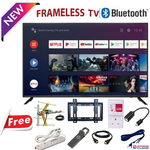 VITRON BLUETOOTH-ENABLED 43" INCH HTC4388fS,FRAMELESS Smart Android TV Inbuilt Decoder Inbuilt WIFI Netflix Youtube Appstore 2*USB 3*HDMI Ports, 14 MONTHS WARRANTY+ 8 FREE GIFTS Features in Upper-hill