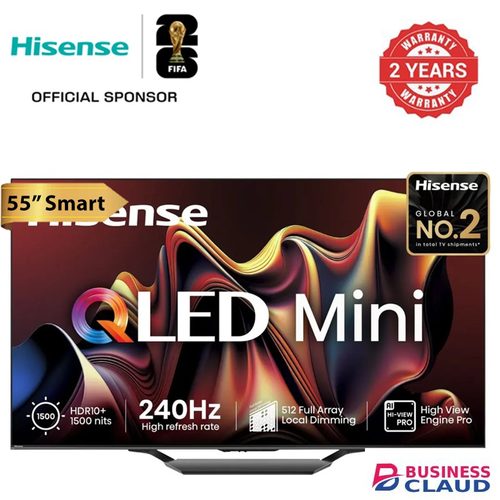 Hisense 55 Inch Mini LED QLED Smart TV, 4K 144Hz Quantum Dot, IMAX Enhanced ,Dolby Atmos 55U7N warranty in Upper-hill