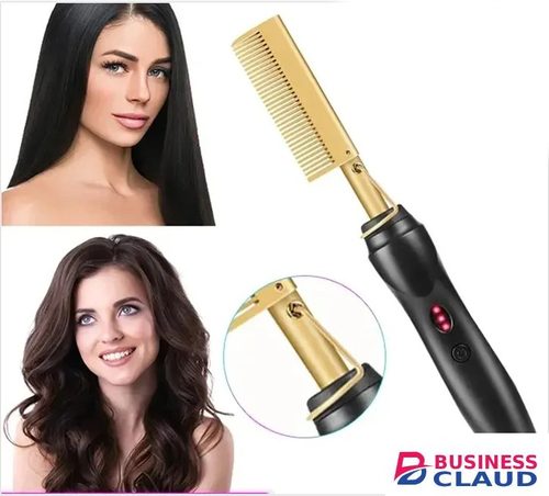 2 in 1 Hot Comb Straightener Electric Hair Straightener Hair Curler Wet Dry Use Hair Flat Irons Hot Heating Comb For Hair