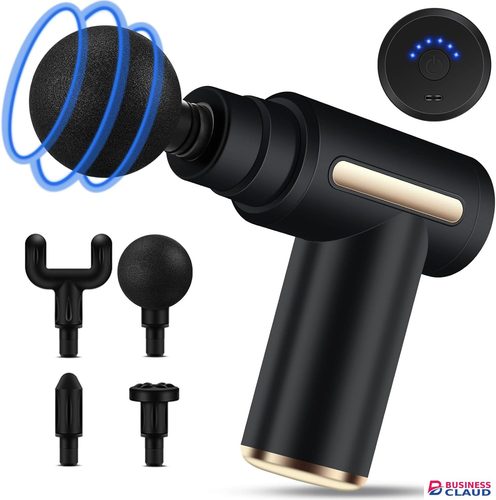 Mini Massage Gun, Percussion Deep Tissues Muscle Massager Gun with 6 Speeds, Type-C Charging, 35DB Ultra Quiet, Portable Electric Handheld Body Massager for Back Neck Pain Relief